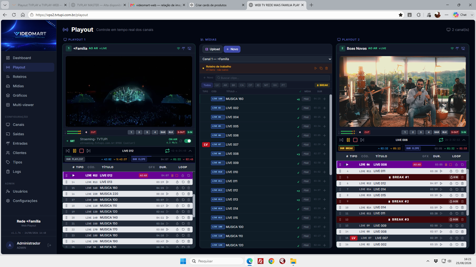 TVPLAY WEB em operação — TVPLAY WEB
